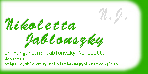 nikoletta jablonszky business card